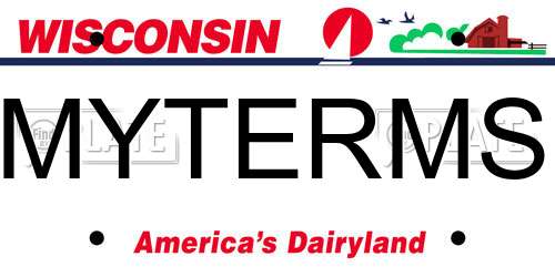 MYTERMS Wisconsin License Plate