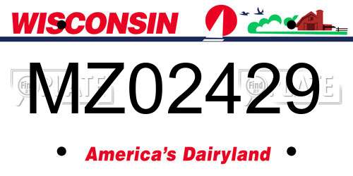 MZ02429 Wisconsin License Plate