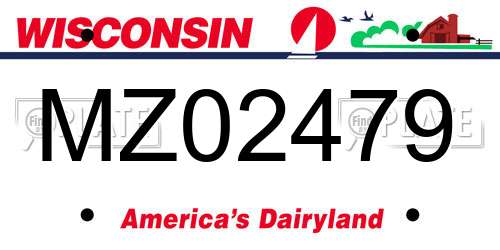 MZ02479 Wisconsin License Plate