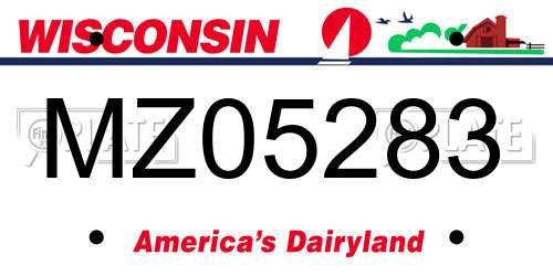 MZ05283 Wisconsin License Plate