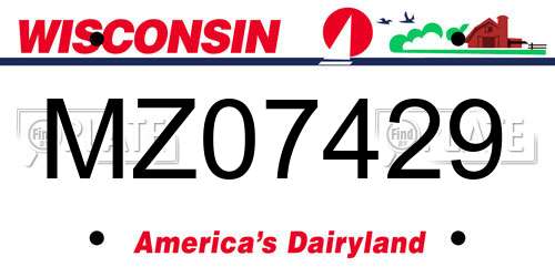 MZ07429 Wisconsin License Plate