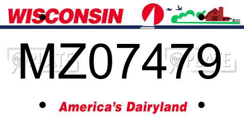 MZ07479 Wisconsin License Plate