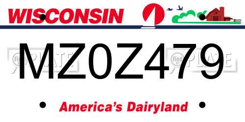 MZ0Z479 Wisconsin License Plate