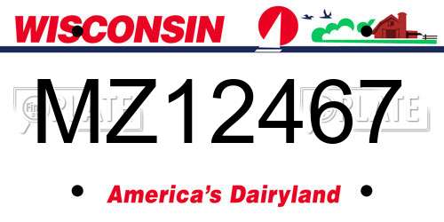 MZ12467 Wisconsin License Plate
