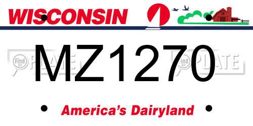 MZ1270 Wisconsin License Plate