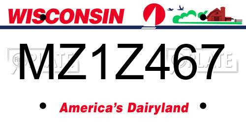 MZ1Z467 Wisconsin License Plate
