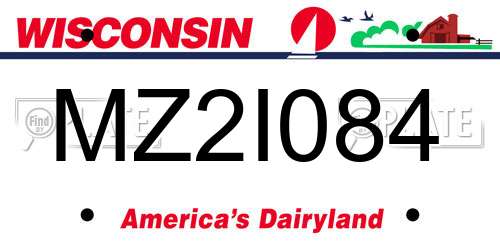MZ2I084 Wisconsin License Plate