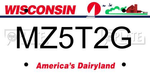 MZ5T2G Wisconsin License Plate