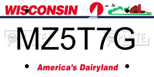 MZ5T7G Wisconsin License Plate