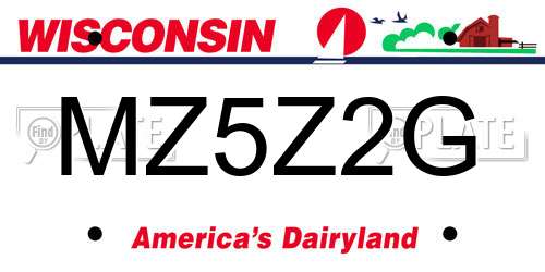 MZ5Z2G Wisconsin License Plate