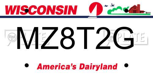 MZ8T2G Wisconsin License Plate