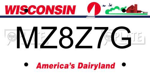 MZ8Z7G Wisconsin License Plate