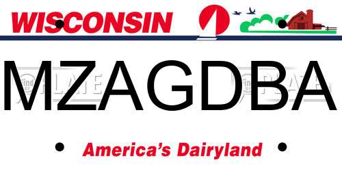 MZAGDBA Wisconsin License Plate