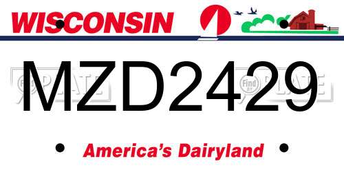 MZD2429 Wisconsin License Plate