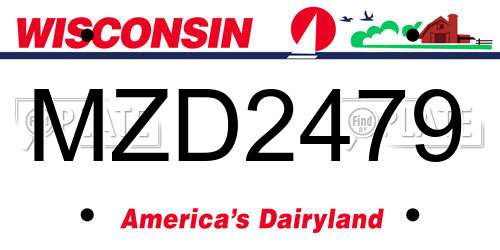 MZD2479 Wisconsin License Plate