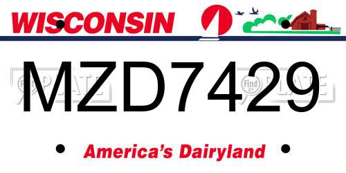 MZD7429 Wisconsin License Plate