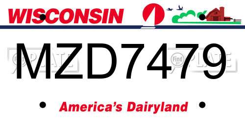 MZD7479 Wisconsin License Plate