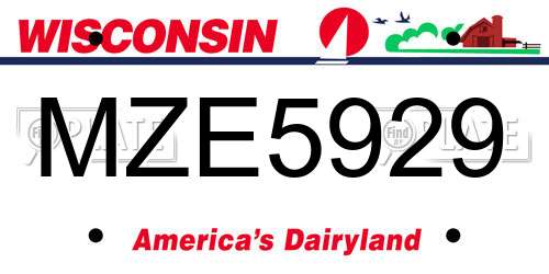 MZE5929 Wisconsin License Plate