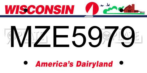 MZE5979 Wisconsin License Plate