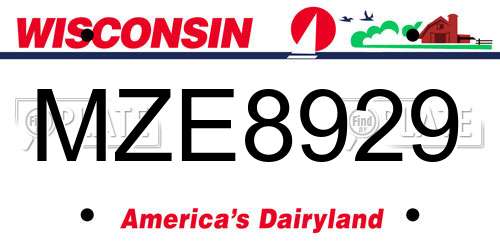MZE8929 Wisconsin License Plate