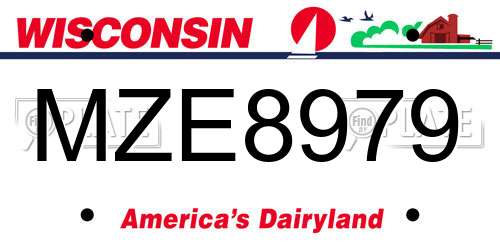 MZE8979 Wisconsin License Plate