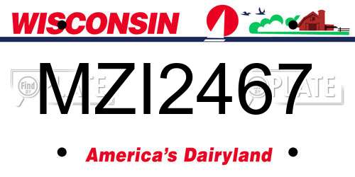 MZI2467 Wisconsin License Plate