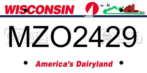 MZO2429 Wisconsin License Plate