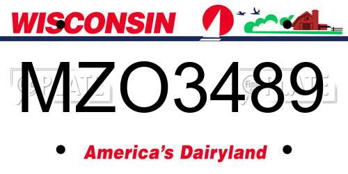 MZO3489 Wisconsin License Plate