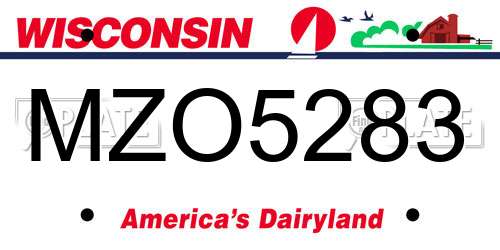 MZO5283 Wisconsin License Plate