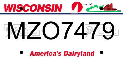 MZO7479 Wisconsin License Plate