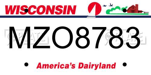 MZO8783 Wisconsin License Plate