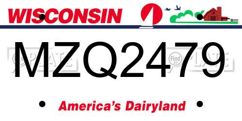 MZQ2479 Wisconsin License Plate