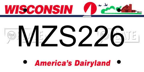 MZS226 Wisconsin License Plate