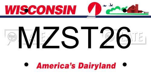 MZST26 Wisconsin License Plate