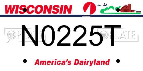 N0225T Wisconsin License Plate