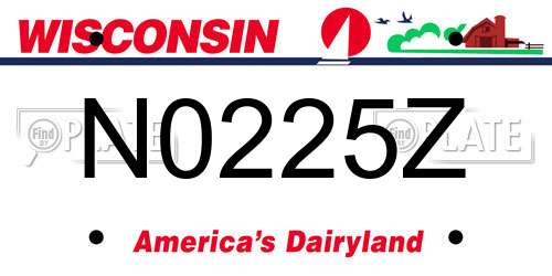 N0225Z Wisconsin License Plate