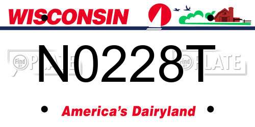 N0228T Wisconsin License Plate