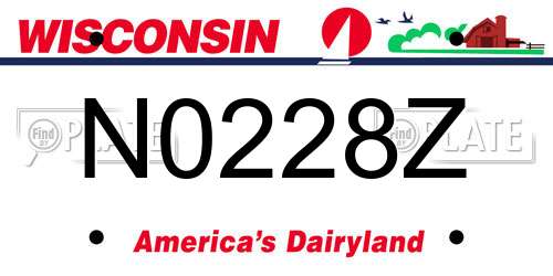 N0228Z Wisconsin License Plate