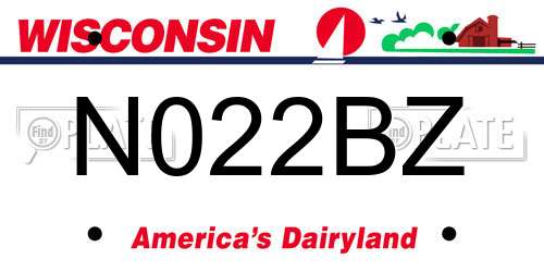 N022BZ Wisconsin License Plate