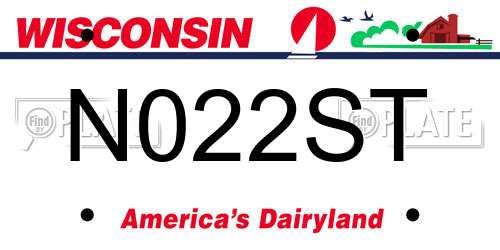N022ST Wisconsin License Plate