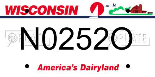 N0252O Wisconsin License Plate