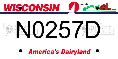 N0257D Wisconsin License Plate
