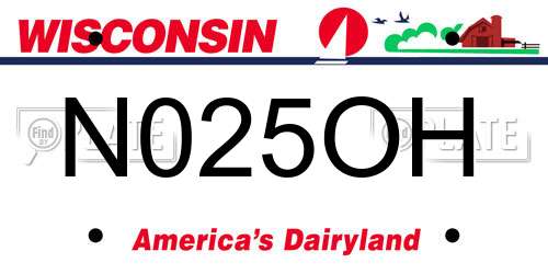 N025OH Wisconsin License Plate