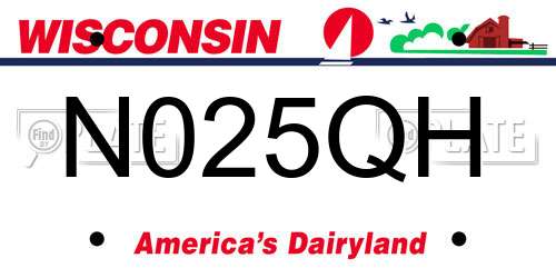 N025QH Wisconsin License Plate
