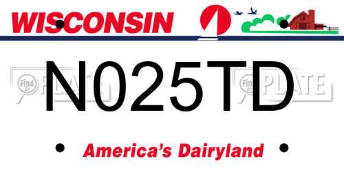 N025TD Wisconsin License Plate
