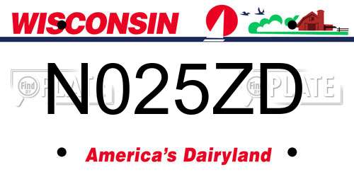 N025ZD Wisconsin License Plate