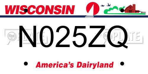 N025ZQ Wisconsin License Plate