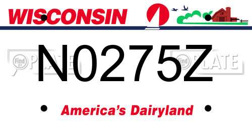 N0275Z Wisconsin License Plate