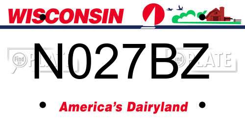 N027BZ Wisconsin License Plate