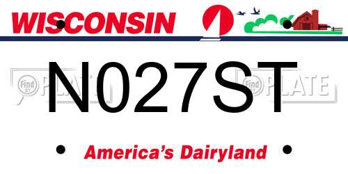 N027ST Wisconsin License Plate